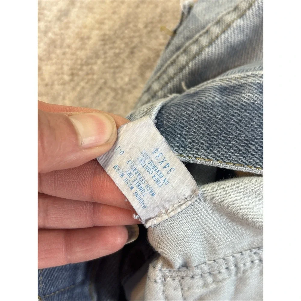 Vintage Roll Bucks‎ Jeans 34x34 USA Made Distressed Faded Straight Leg